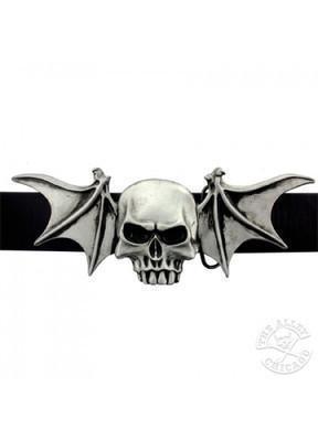 Skull With Bat Wings Belt Buckle - Image 2